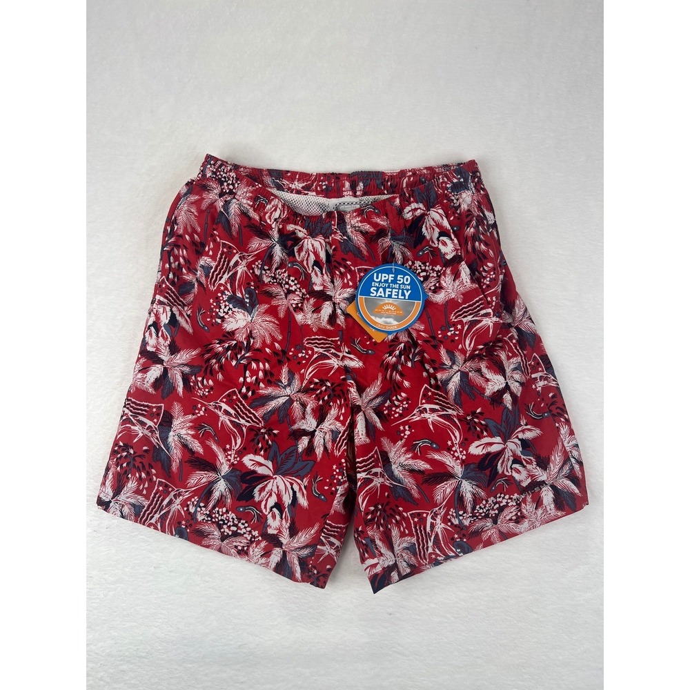 Columbia PFG Men's Super Backcast Nylon 6 inch Water Shorts Red Floral UPF 50‎ S